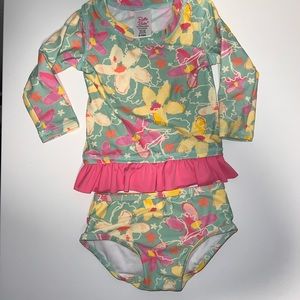 Ruffle Butts two-piece long sleeved, bathing suit